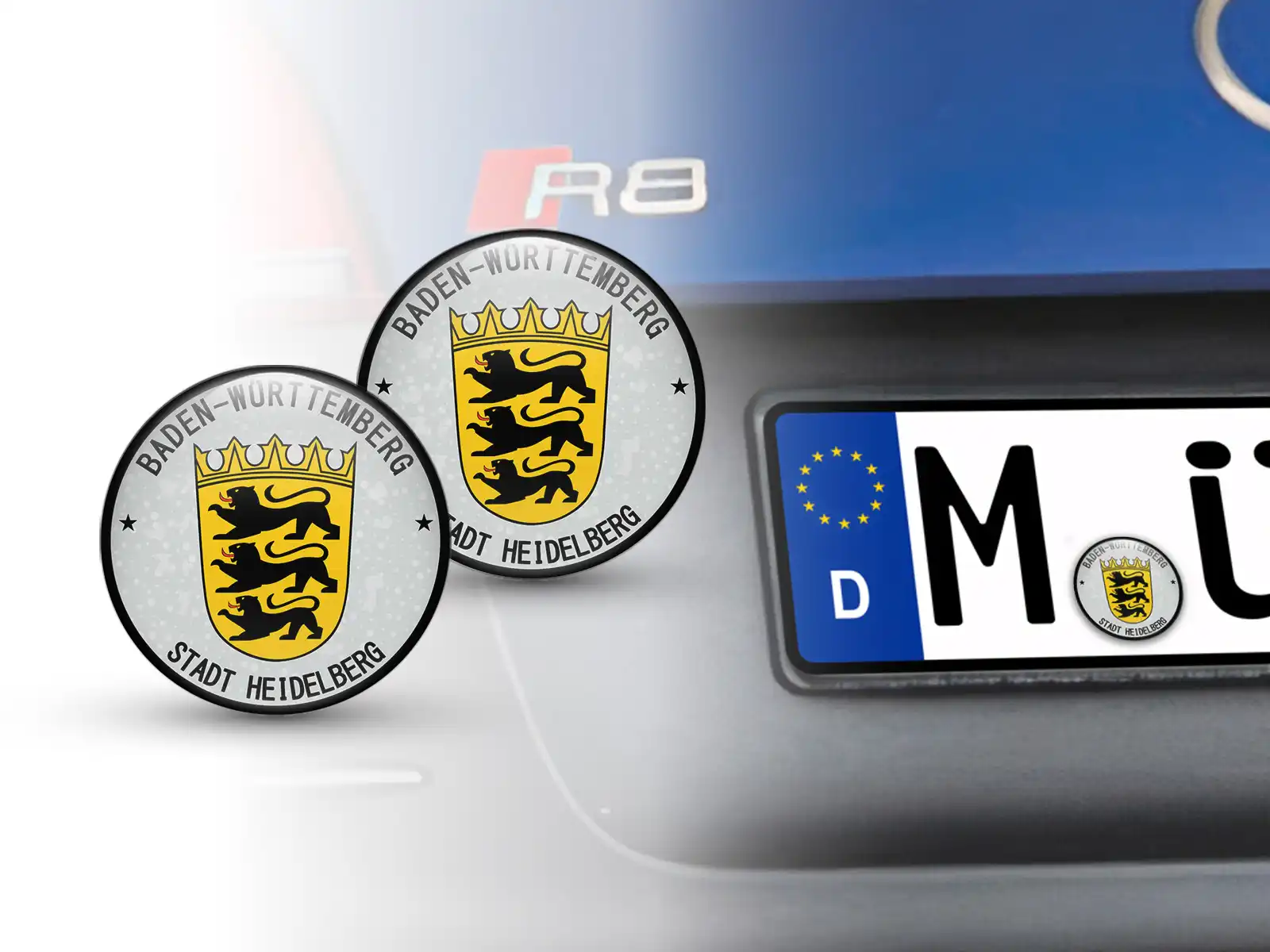 TUV Kennzeichen-Sticker Stadt Heidelberg Nummernschild Plakette